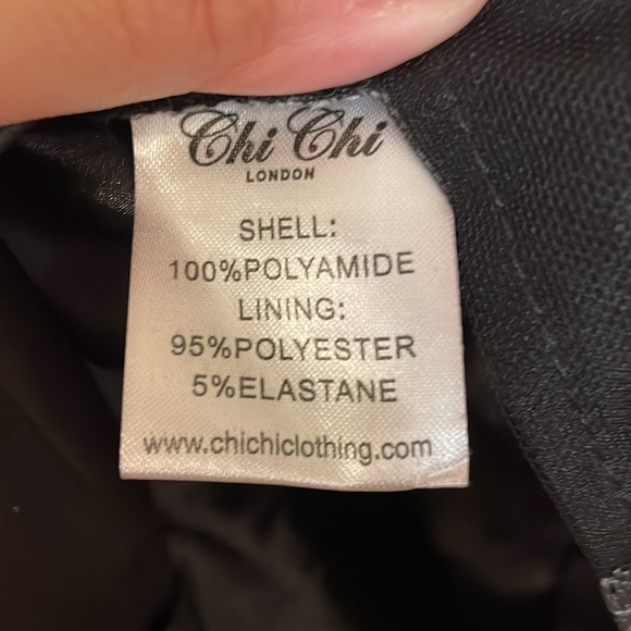 Chi Chi London Curve Bardot Embroidered Bodycon Fishtail Dress in Black Size 18 - Picture 8 of 14